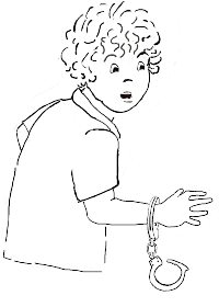 Illustration of Jesse in handcuffs