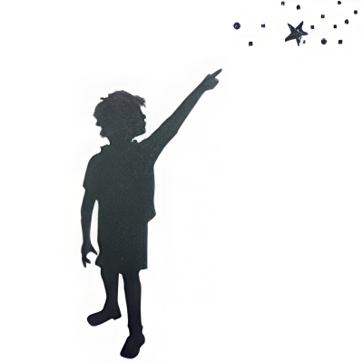 Pointing at stars illustration