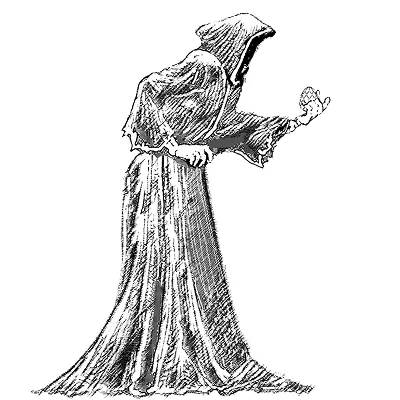 Hooded and cloaked figure illustration Hooded and cloaked figure illustration